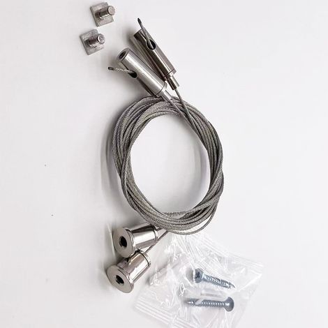 Kit Suspension Plafond 1m - Câble Acier Inoxydable - Charge 7kg - Pour Luminaires (1/5)