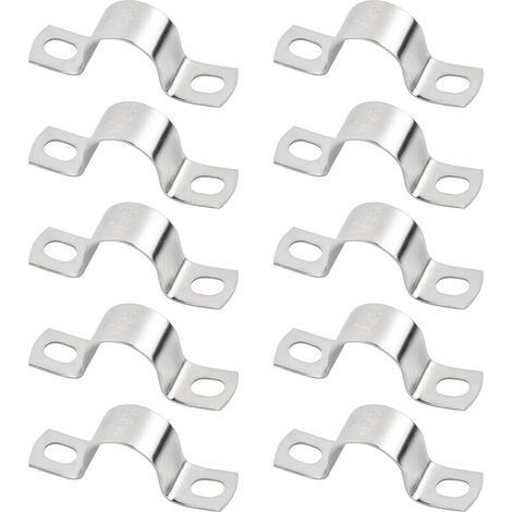 10 Pièce Clips Câble, Collier de Serrage Inox, Fixation Câble électrique, U Collier de Serrage Tuyau Robustes, Convient pour La Fixation de Tuyaux, de Conduites D'eau et de Fils (1/5)