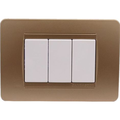 Placca Classic 503 3M Moduli Oro Compatibile con Bticino Matix