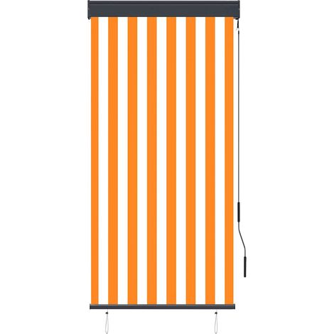 Store roulant d'extérieur 80x250 cm Blanc et orange