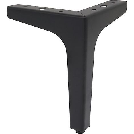 Ensemble de quatre pieds de canapé en métal de 10 cm, pieds de table basse en métal, supportant jusqu'à 600 kg, pieds de meubles noirs, pieds de table/canapé en fer forgé, pieds de meuble TV, Cu (1/5)