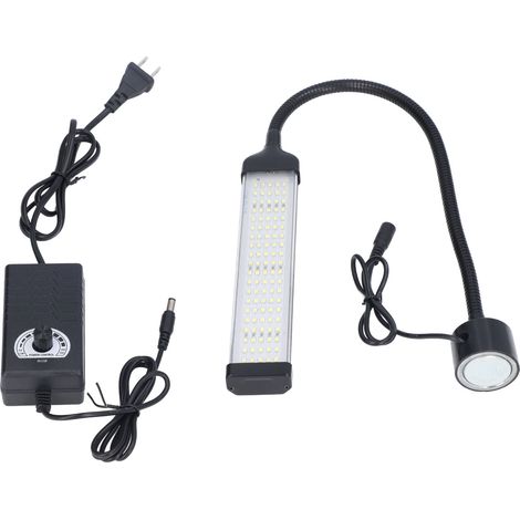 Lampe de travail LED 21W orientable col de cygne flexible, base magnétique ronde, usage atelier/machines, prise US 100-240V (1/5)