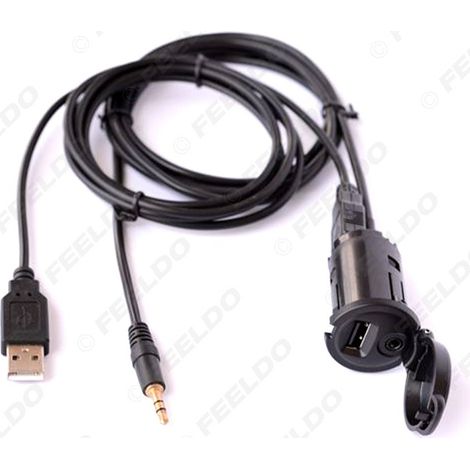 Compatible avec le câble adaptateur d'interface USB+AUX pour boîte à accoudoirs Peugeot/Dongfeng Citroën.