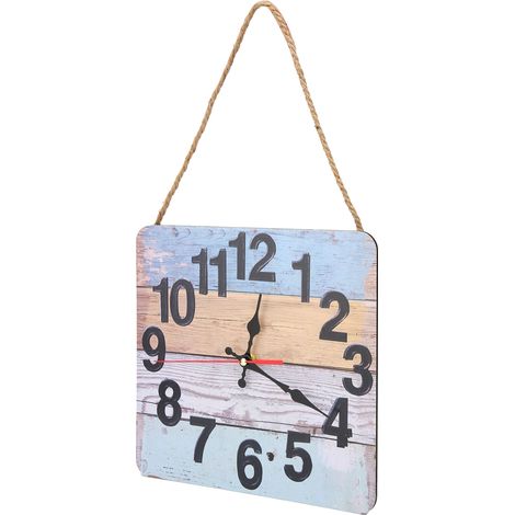 Horloge murale carrée silencieuse de style industriel, décoration intérieure, horloge décorative rétro commerciale (1/5)