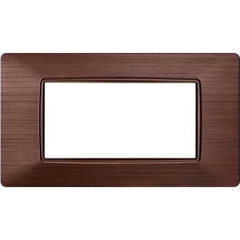 Plaque compatibles Vimar Plana 4 modules plastique couleur bronze satiné Ettroit EV85410