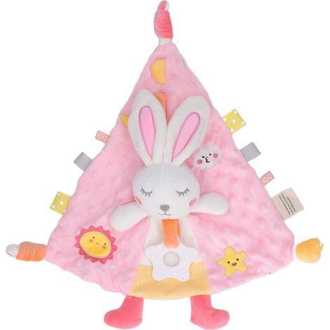 Couverture de sécurité pour bébé, douce et à mâcher, en forme de lapin rose, serviette apaisante et sécurisante pour la chambre à coucher (1/5)