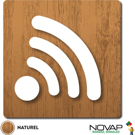 Plaque Wifi - Wood Chêne naturel 90x90mm - 4350141 (1/3)