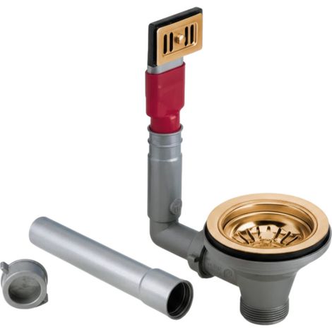 Scarico a cestello con troppopieno rettangolare, diametro 90mm colore GOLD 24 PEARL