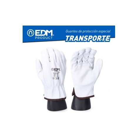 Gants de protection edm Taille 8 cuir blanc durable (1/4)