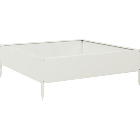 Maison Exclusive - Fioriera Rialzata da Giardino Bianca 100x100x33,5 cm in Acciaio