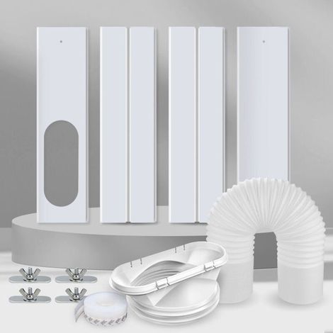 Kit di ventilazione portatile per finestre con condizionatore, diametro del tubo 13/15 cm, lunghezza regolabile 43-140 cm, raccordo universale. (1/4)