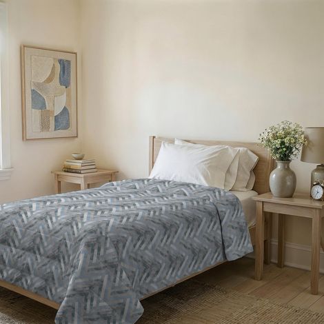 Couvre-lit matelassé d’été en Microfibre Douce imprimée – Couette mi-Saison – Geo, Simple 160x240 cm (1/5)