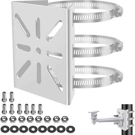 Support de mât vertical avec 3 pinces réglables - Matériau épais, robuste et durable pour caméra, vidéosurveillance, éclairage mural/scène à LED (1/3)