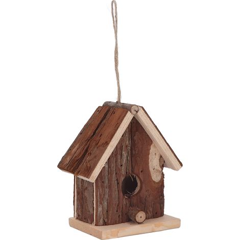 Cabane à Oiseaux en Bois de Sapin Style Rétro, pour Jardin Extérieur, Balcon, Bureau ou Décoration Maison