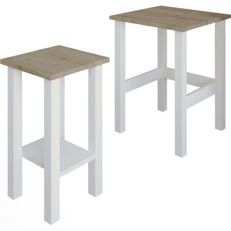 Lot de 2 tables gigognes effet bois LINO (1/5)