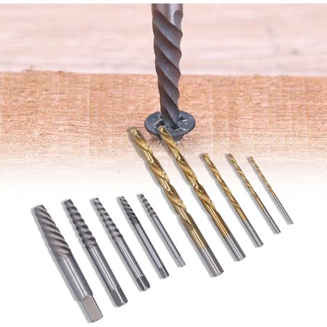 Kit de 10 forets extracteurs de vis, extracteur de boulons et de goujons, coffret métallique noir (1/5)