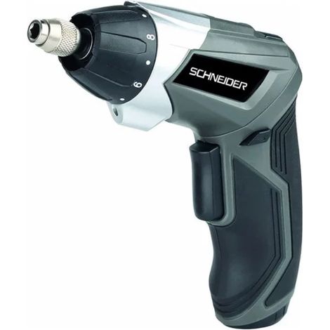 Schneider – Visseuse sans fil 3,6V – Couple 4Nm – 54 embouts inclus – Chargeur USB – Poignée bi-matière avec éclairage LED (1/3)