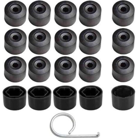 ALLIANDIS20 cache-écrous hexagonaux de 17 mm (4 cache-écrous antivol + 16 cache-écrous standard), avec outils de démontage (1/4)