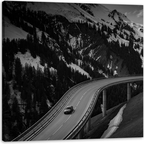 Leinwanddruck Naturstraße durch die Berge 60x60 cm