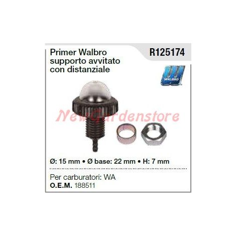 Primer WALBRO per carburatore WA tagliaerba rasaerba tosaerba R125174