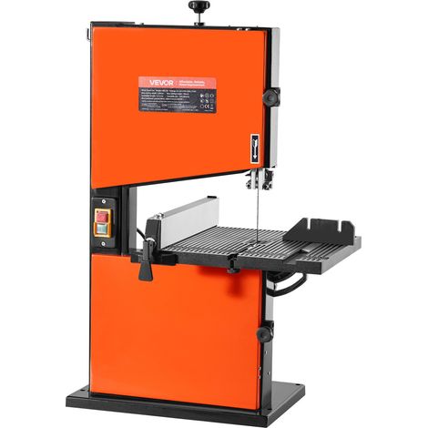 Scie à Ruban Bois 373 W Scie à Ruban de Table Largeur de Coupe 229 mm Hauteur de Coupe 90 mm pour Travail Bois, Table de Travail Aluminium Moulé 300x300 mm Inclinaison 0-45° avec Guide d'Onglet (1/5)