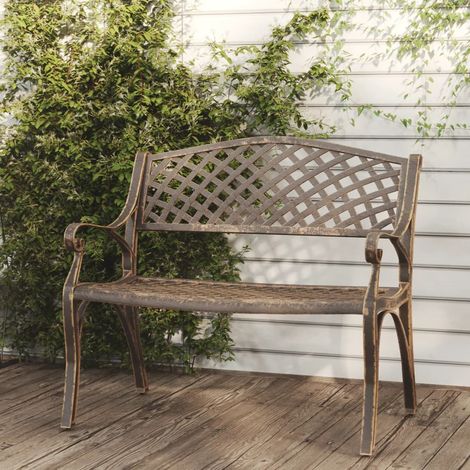 Gartenbank 102 cm Aluminiumguss Bronzen