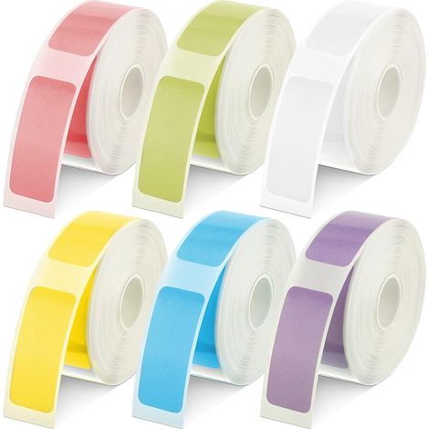 Papier thermosensible, avec petit mandrin, étiquettes autocollantes en 5 couleurs, étiquettes imperméables 12 × 40 mm 145 feuilles (1/4)