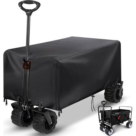 Housse waterproof chariot Bolderkar - Housse pour chariot à bras 137 x 56 x 61 cm - Housse imperméable pour chariot - Résistante aux UV - Coupe-vent - Anti-poussière - Oxford 420D - Housse de protecti (1/4)