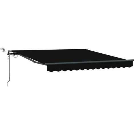 vidaXL Auvent rétractable Noir 350 x 250 cm Polyester (1/5)