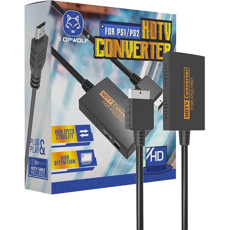 Adaptateur AV pour PS2 vers HDMI 1080P - Câble USB et Prise de Jeu (1/4)
