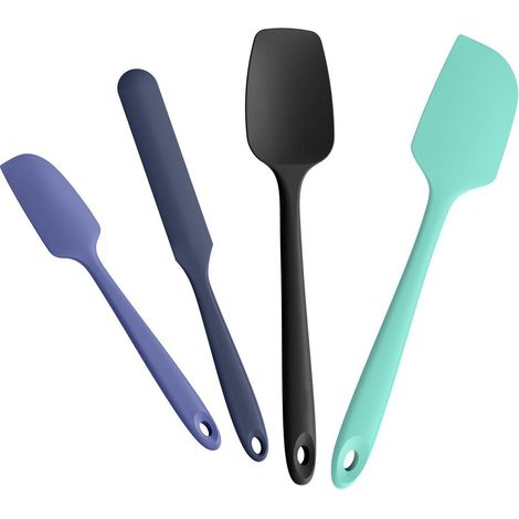 Silikon Spatel Set 4-teilig, hitzebeständig bis 315°C, lebensmittelecht, flexibel, antihaft