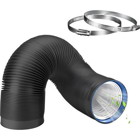 Tuyau de Ventilation 153 mm, 3 m Tuyau d'Evacuation en PVC Aluminium Gaine, Réduction du Bruit, Isolation Thermique, Gaine Flexible Aluminium de d'Air
