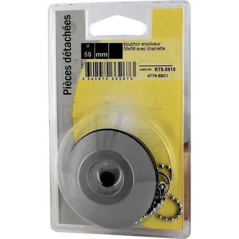 Gummistopfen Zierkappe Edelstahl NOYON Ø42 x 45 Kette 700 mm - 33373