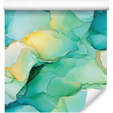 Tapete in den Farben Meerestinte und Mint für Wohn- und Schlafzimmer, 50 x 1000 cm (1/5)
