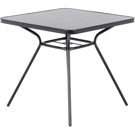 Outdoor Bistrotisch LIVO 80 cm 80 cm Glas Schwarz