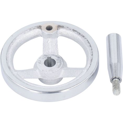 Volant à 3 branches avec poignée rotative en fonte pour tour, fraiseuse et rectifieuse - 12 x 100 mm