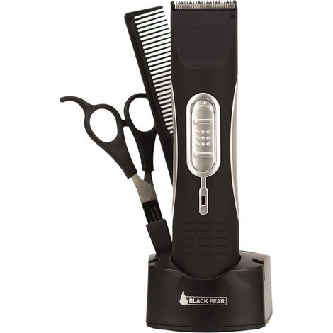 Pack Tondeuse à Cheveux et Barbe Black Pear BTS-14 - ciseaux - peigne - Brosse de nettoyage