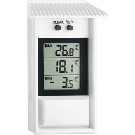 thermomètre numérique , résistant aux intempéries, utilisable à l'intérieur ou à l'extérieur, blanc (1/5)