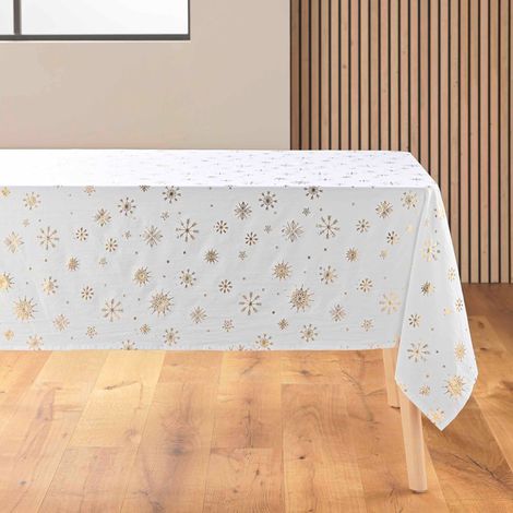Rechteckige Tischdecke mit goldener Verzierung, 140 x 240 cm, ASTRELIA