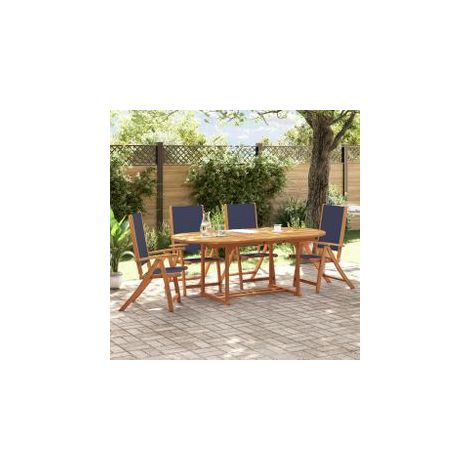 Ensemble à manger de jardin 5pcs bois d'acacia solide textilène (1/5)