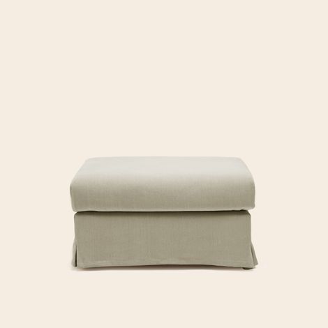 Pouf en Revêtement en tissu naturel CLARIBEL