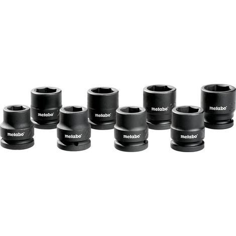 Metabo Set di chiavi a bussola, 8 pezzi, per avvitatori a percussione, 3/4 (628834000)