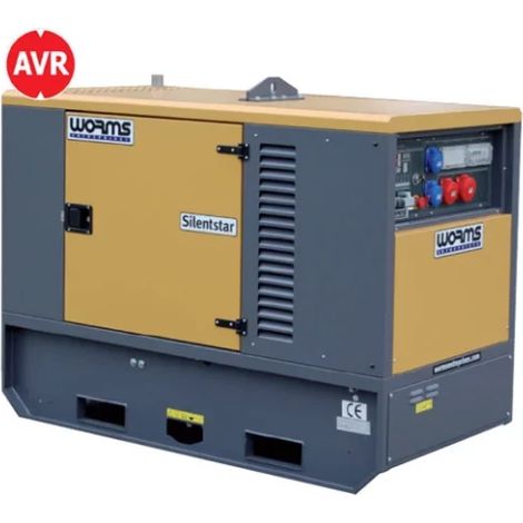 Groupe électrogène diesel insonorisé triphasé 20 kVA – Moteur YANMAR 4TNV88 – Autonomie 26h à ¾ charge – Nuisance sonore 63 dB(A) – Worms (1/3)