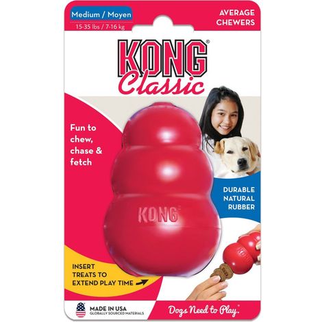 KONG Classic M, rot - Kauspielzeug aus Naturkautschuk für Hunde
