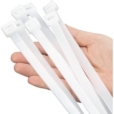 Bridas de plástico autoblocantes de 9x140 mm, hasta 80 kg, 100 unidades.