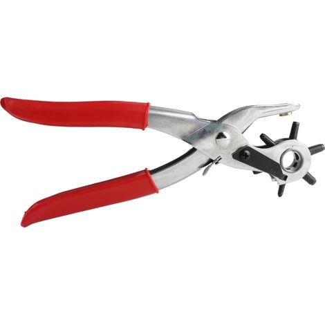 Pince perforée en acier au carbone avec tête rotative, poinçon multi tailles pour ceinture, outil de poinçonnage rotatif avec prise en main confortable