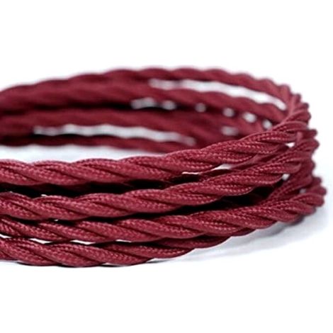 Cable Eléctrico Textil Trenzado Seda 2x 0,75 mm Granate venta por metros