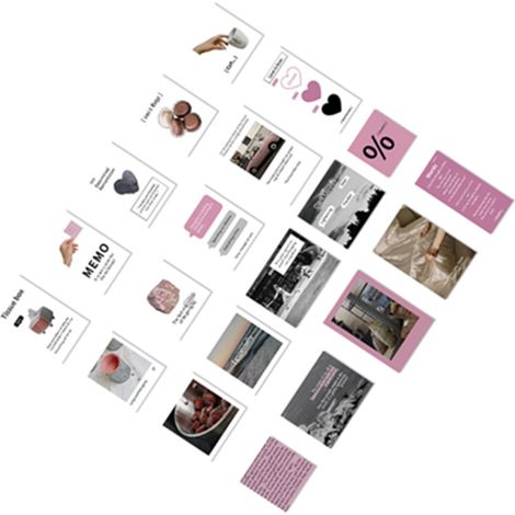 Set mit 40 dekorativen, selbstklebenden Aufklebern in verschiedenen Designs, reißfest, ideal für Scrapbooking, Bastelarbeiten und mehr, in elegantem Rosa (1/5)