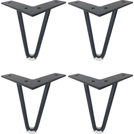 Quatre pieds de table en métal massif épais, de type épingle à cheveux, adaptés aux meubles, chaises, canapés, lits, armoires, etc. (1/5)