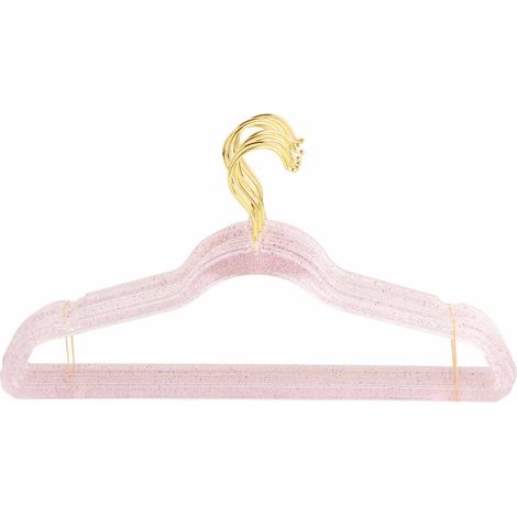10 Portants à Paillettes Rouges 40cm en Plastique Cristal Transparent pour Armoire et Dressing
